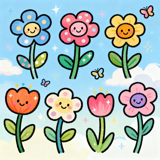 Easy Flower Drawings for Kids gallery