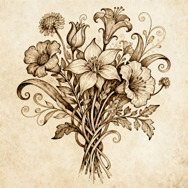 Flower Art Drawings - Made With AI gallery