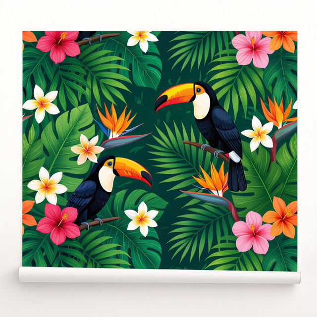 Tropical Peel and Stick Wallpaper gallery