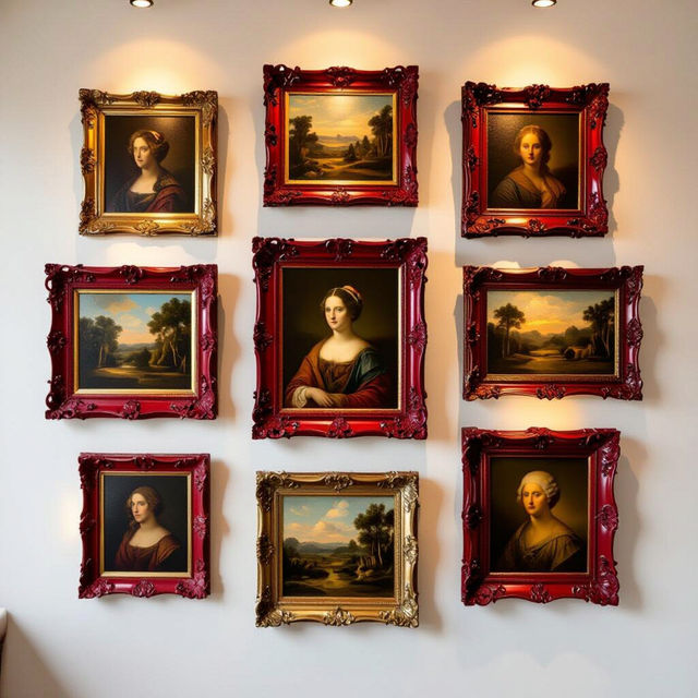Red Picture Frames - AI Generated Art gallery