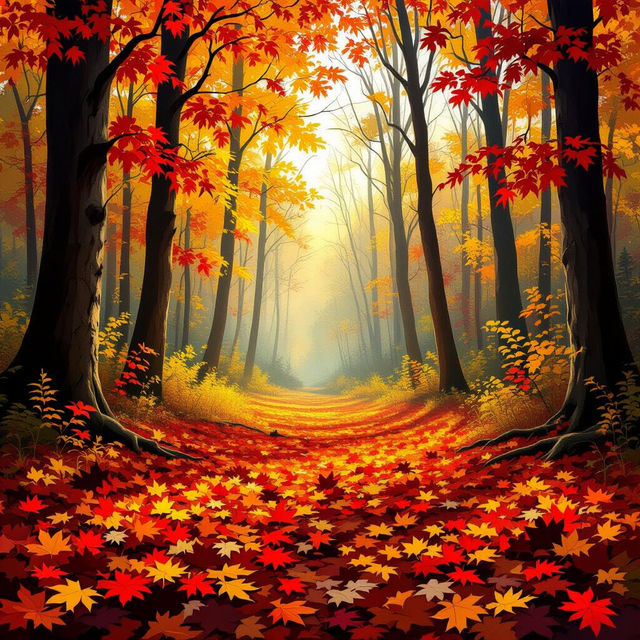 Pictures Of Fall Leaves - AI Generated gallery