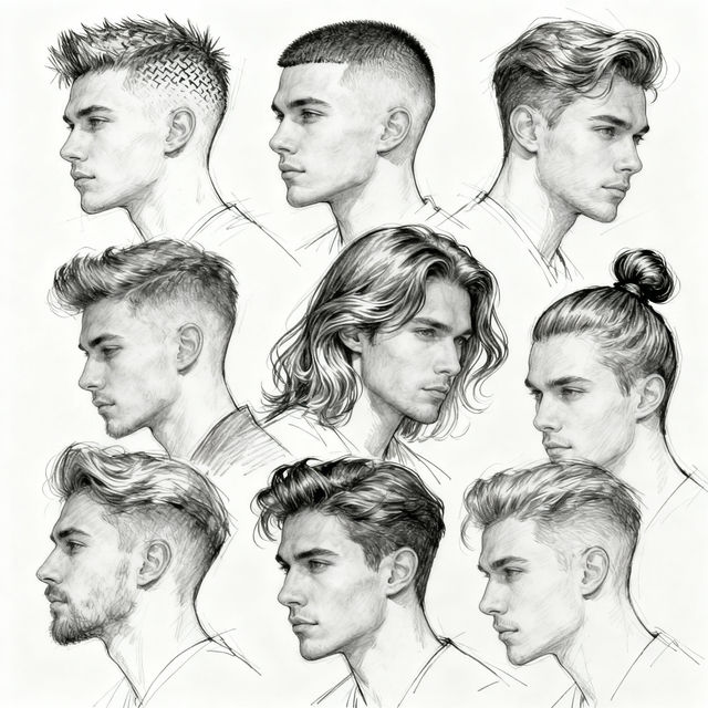 Drawing Hairstyles Male gallery