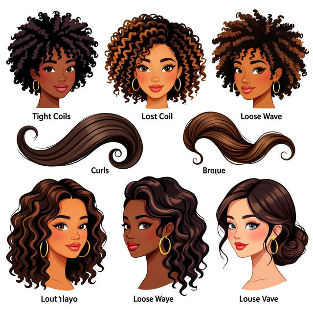 Different Types of Curls - AI Generated gallery
