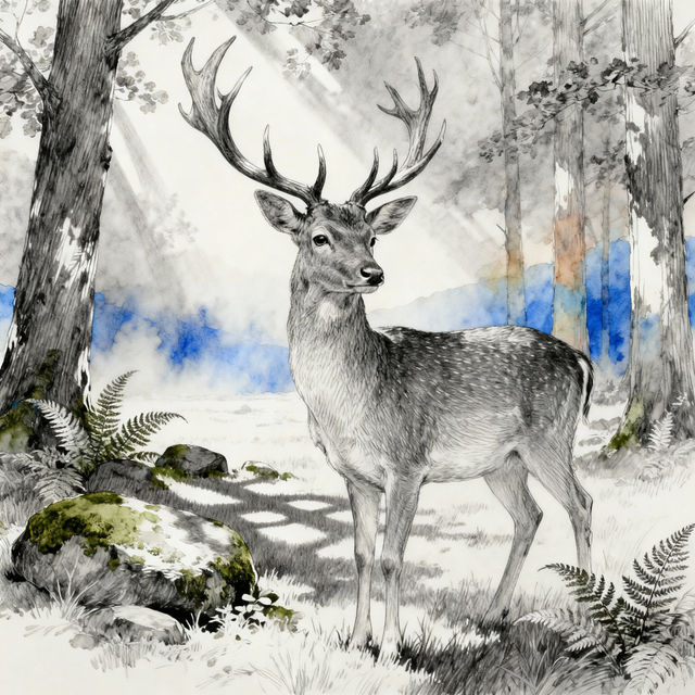 A Deer Drawing - Made With AI gallery