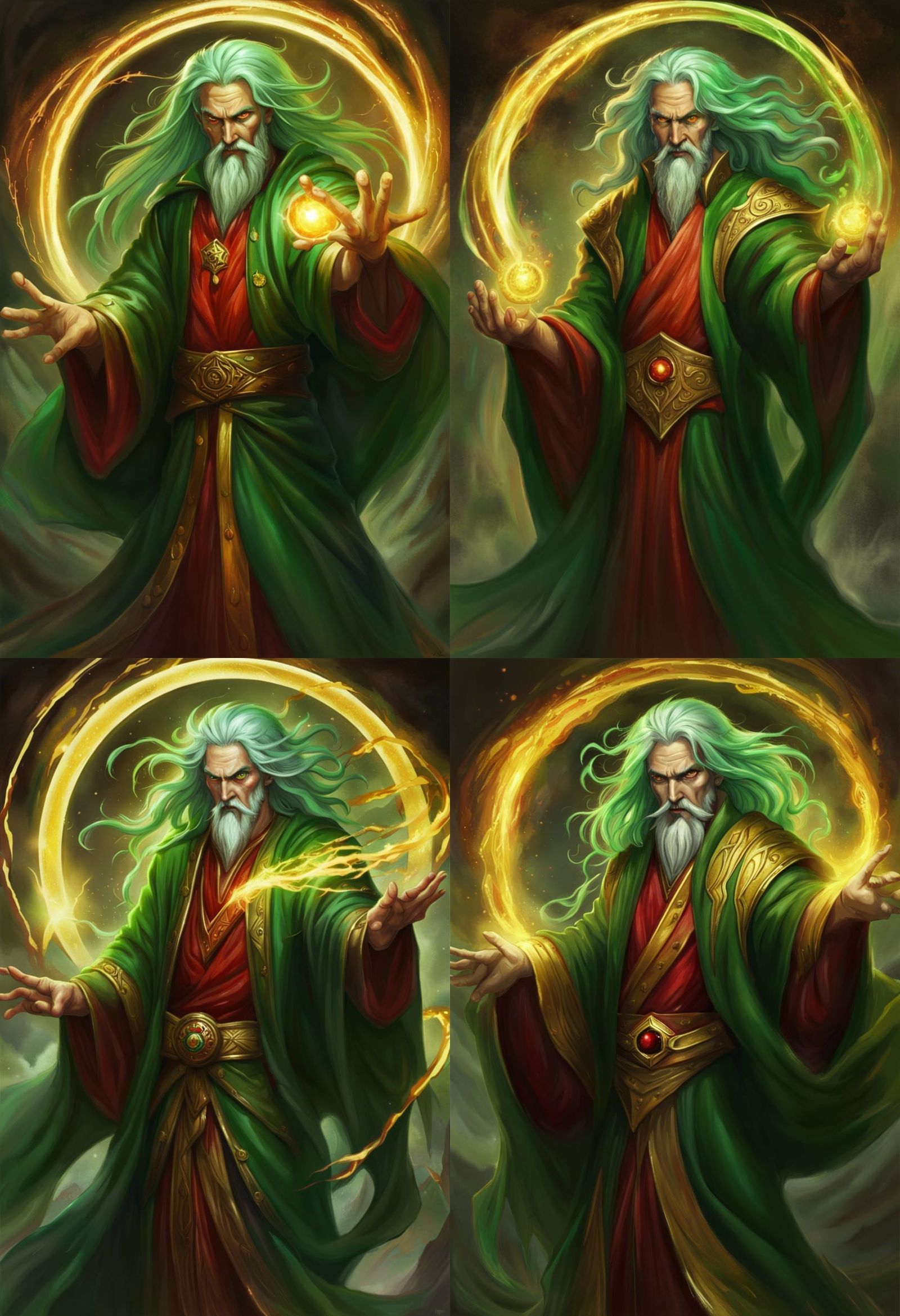 A Middle-Aged Sorcerer Radiates Powerful Energy