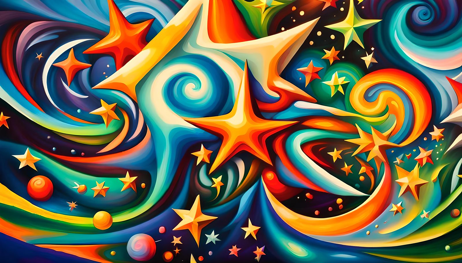 Vivid Swirling Stars in Iridescent Plasma Maelstrom