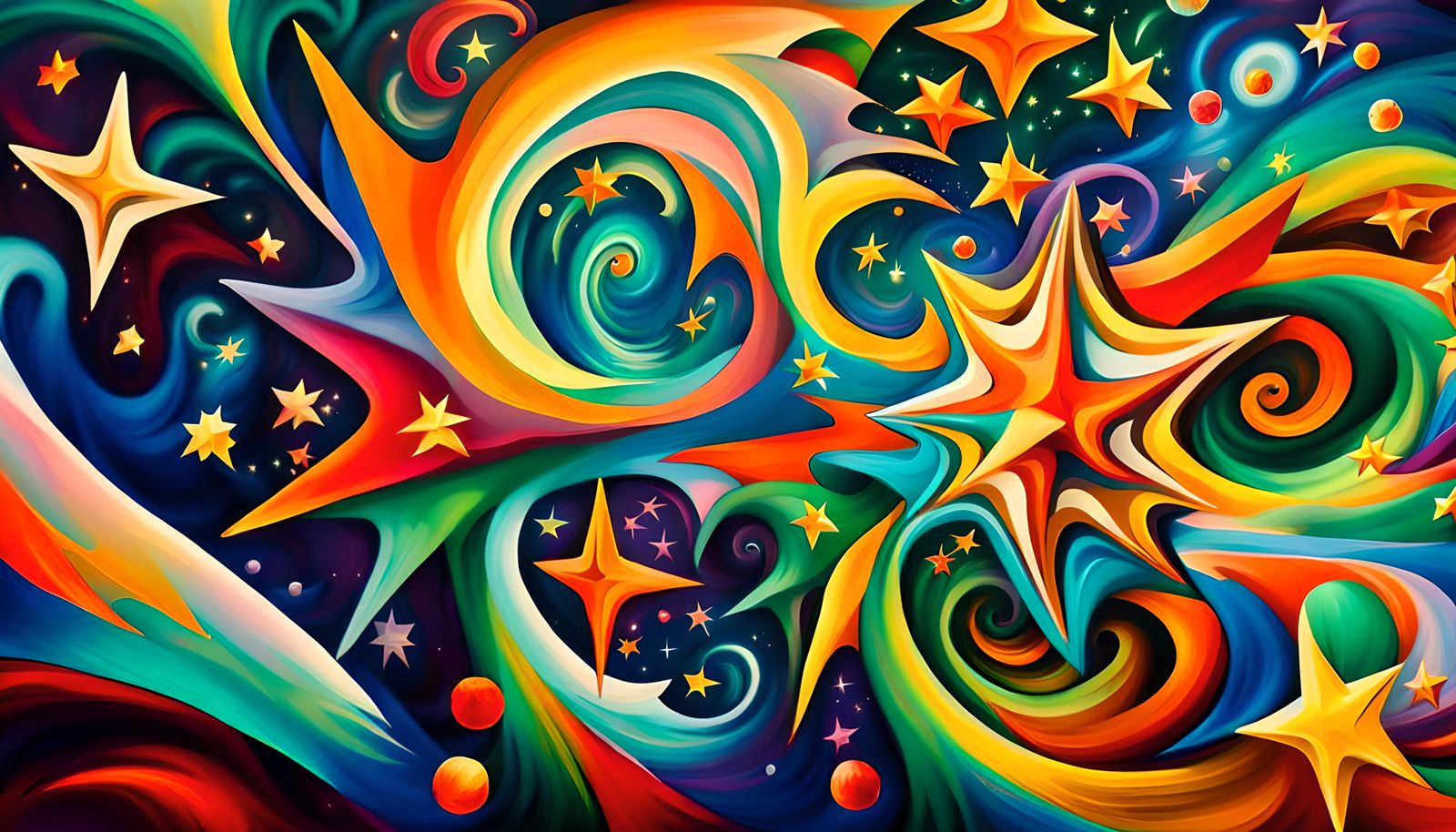 Vivid Impasto Stars in Electromagnetic Plasma Maelstrom