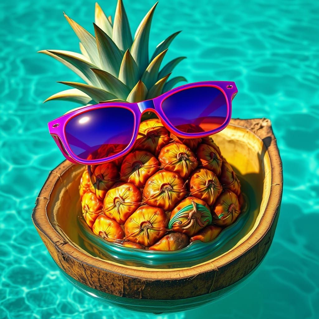 Vibrant Pineapple Adventurer in Turquoise Lagoon