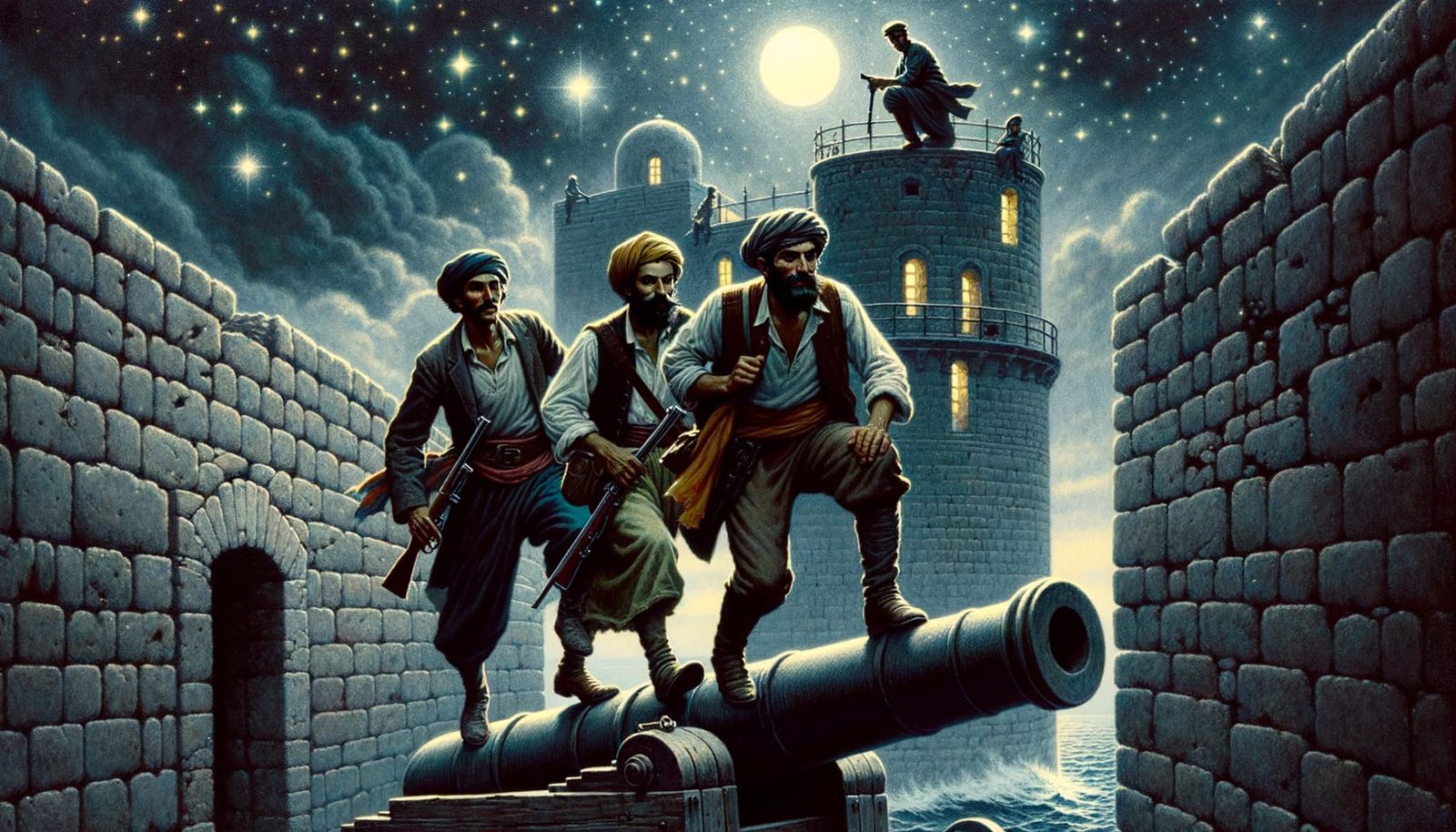 Workers of the World Unite: Socialist Realism Scene at Night