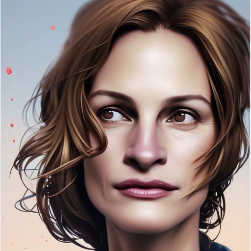 Influential Hollywood Actress Julia Roberts Portrayed in Hyp...
