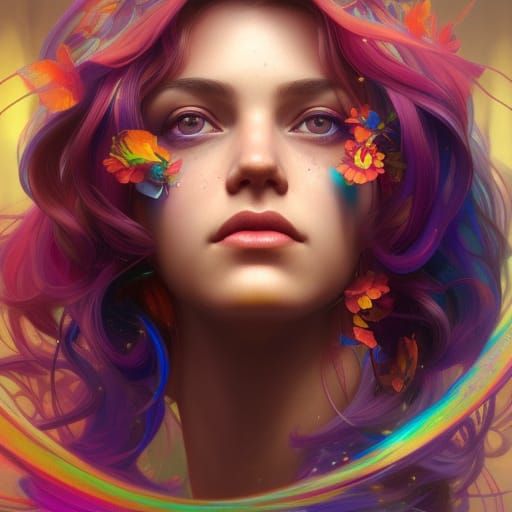 Goddess of the Rainbow in Triadic Colors