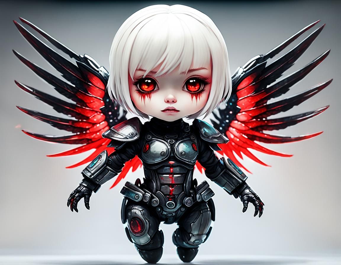 Chibi Alien Warrior in Epic Attack Pose