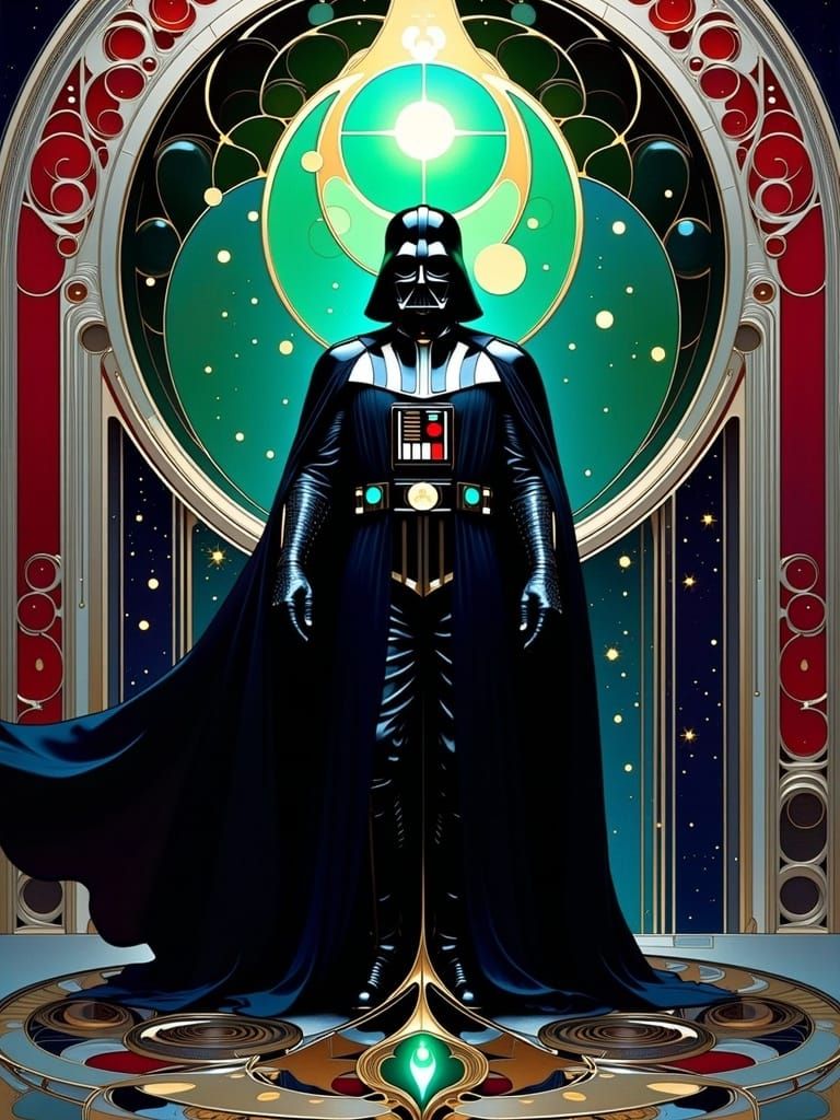 Darth Vader in Opulent Art Nouveau Space Station