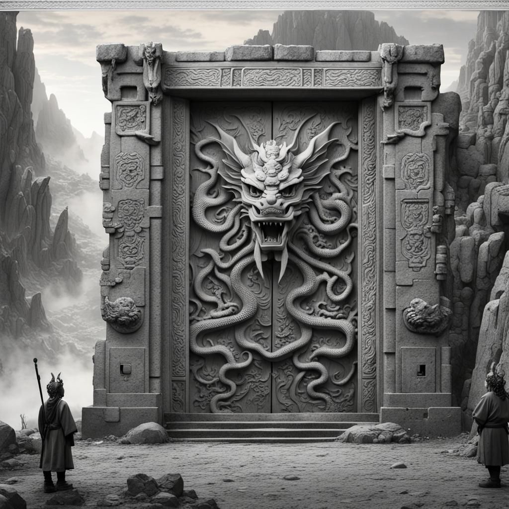 Mysterious Ancient Dragon Door
