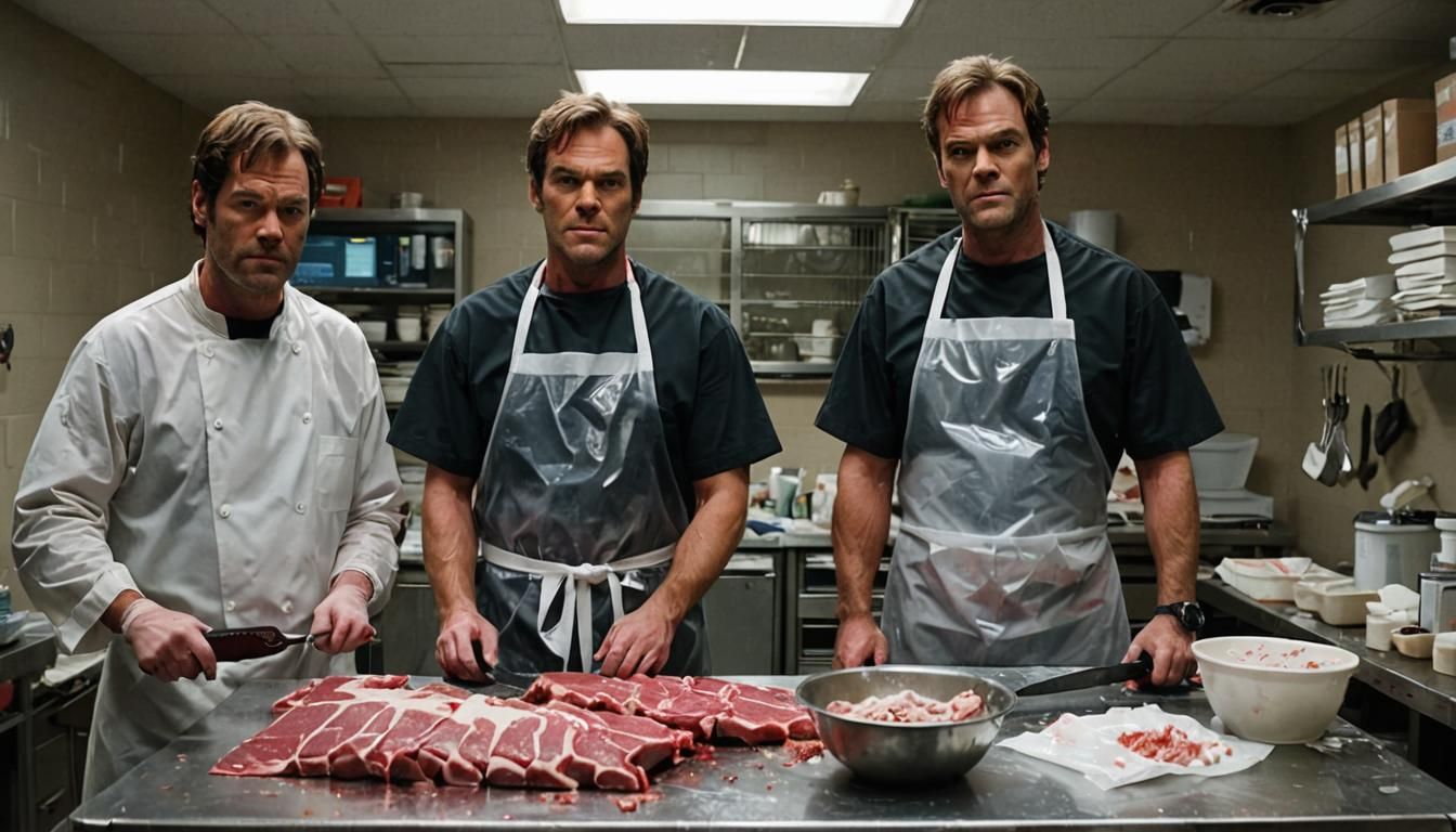 Butcher and apprentice son, Dexter Morgan and his young 10 y...