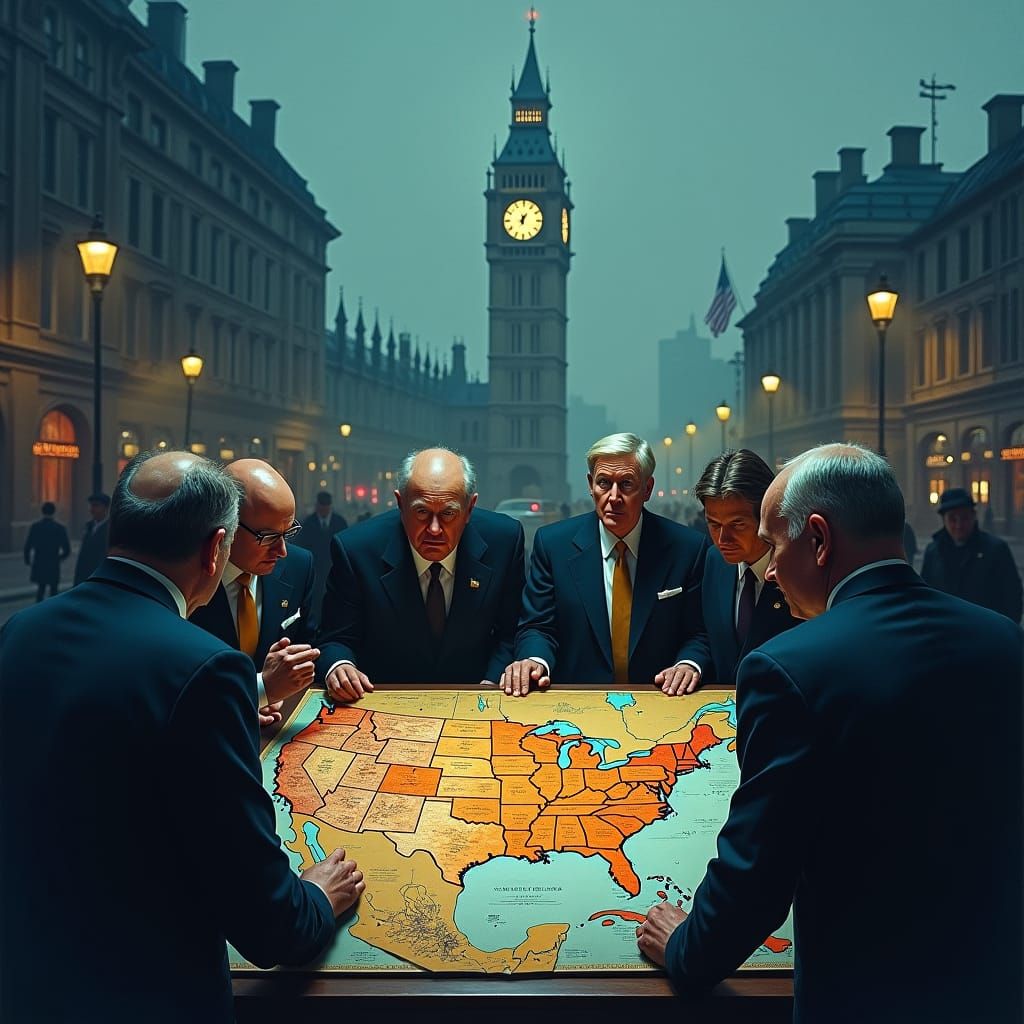 Secretive London Government Officials Plot in Foggy Dusk