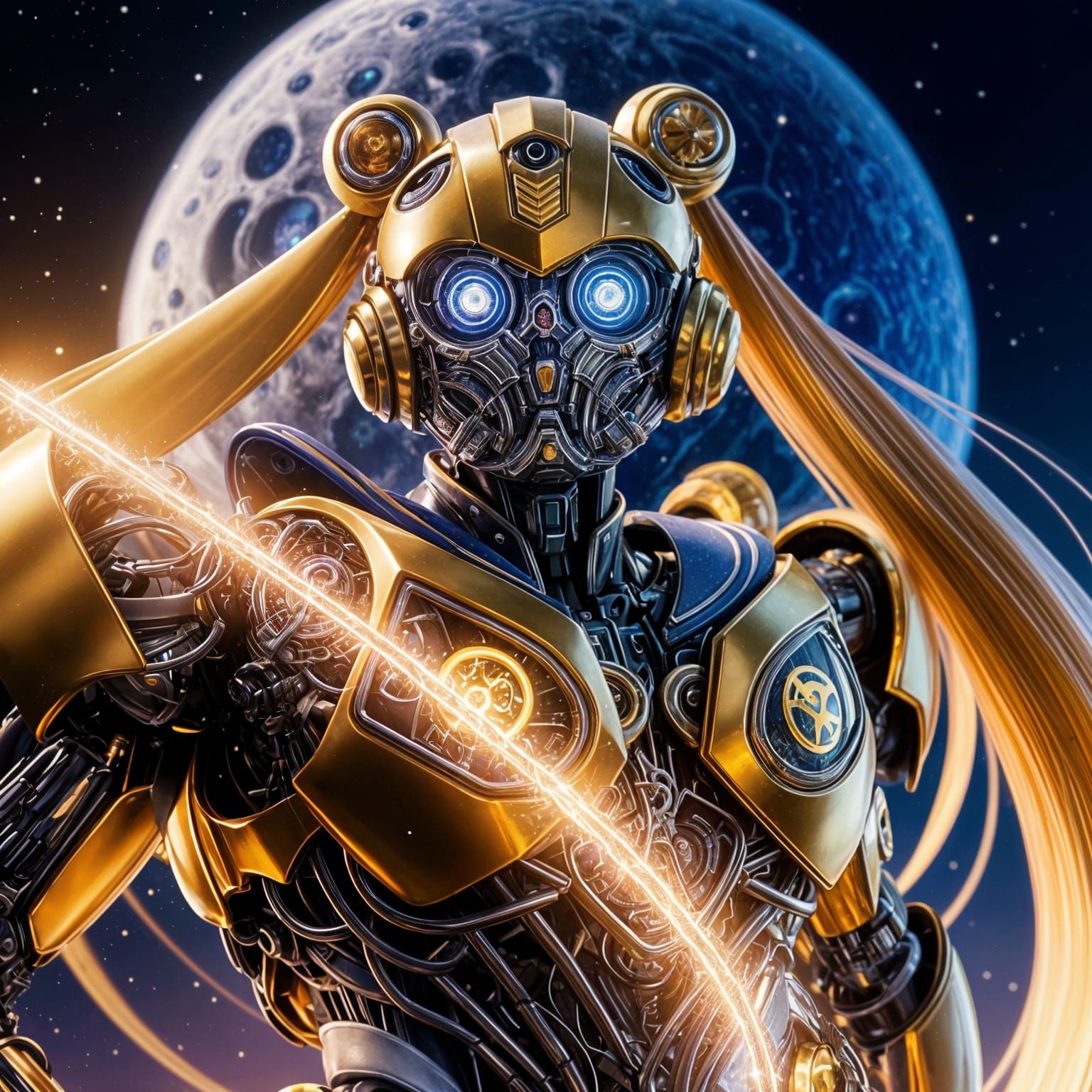 Sailor Moon Transforms on Cybertronian Moon with Bumblebee M...