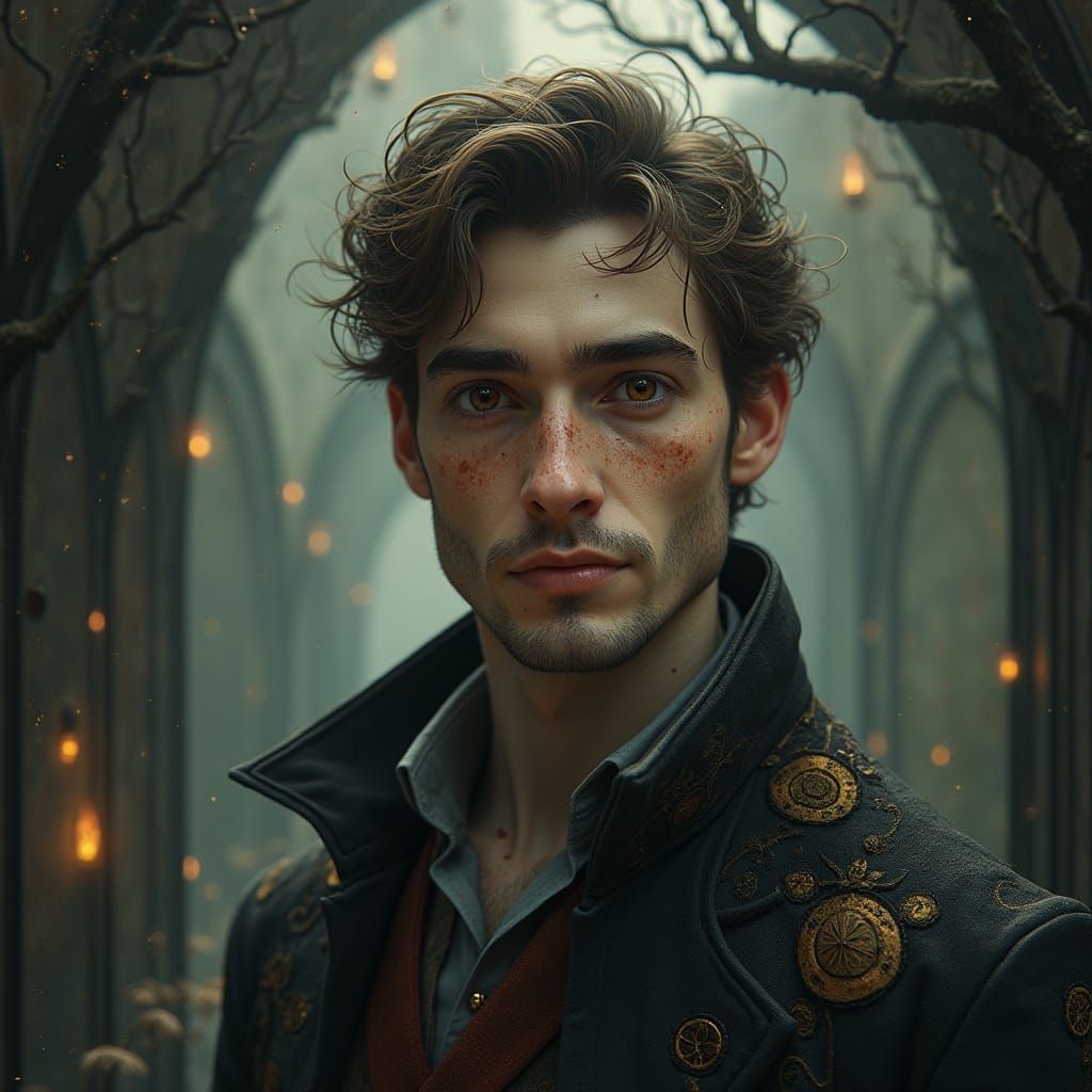 Italian Man in Mystical Realm: A 3D Render