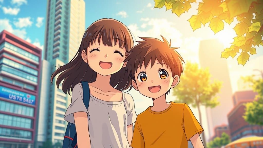 Ethereal Summer Scene in Vibrant Anime Style