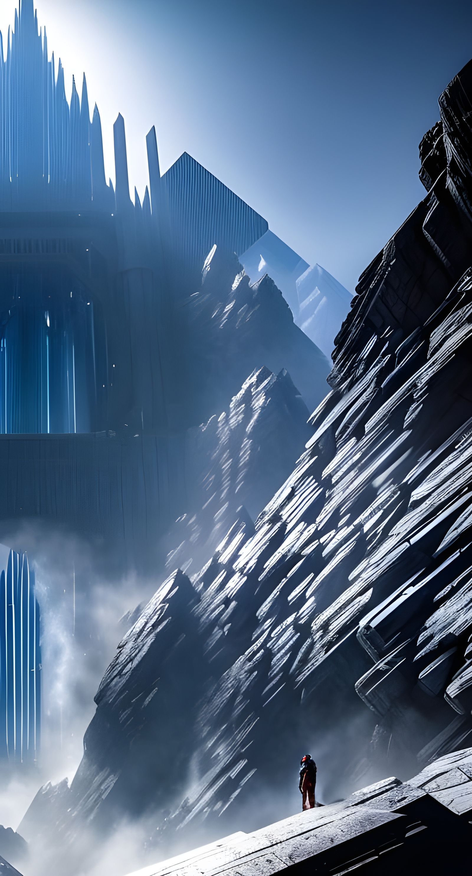 Ethereal Crystal Palace of the Fortress of Solitude in Hyper...