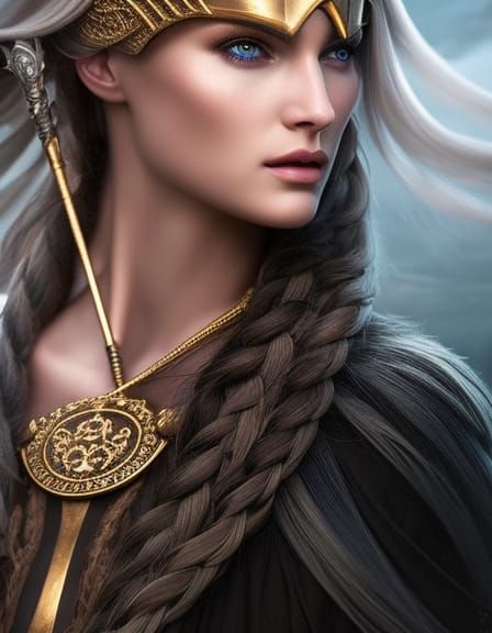 Ethereal Goddess of Spring in Watercolor Style