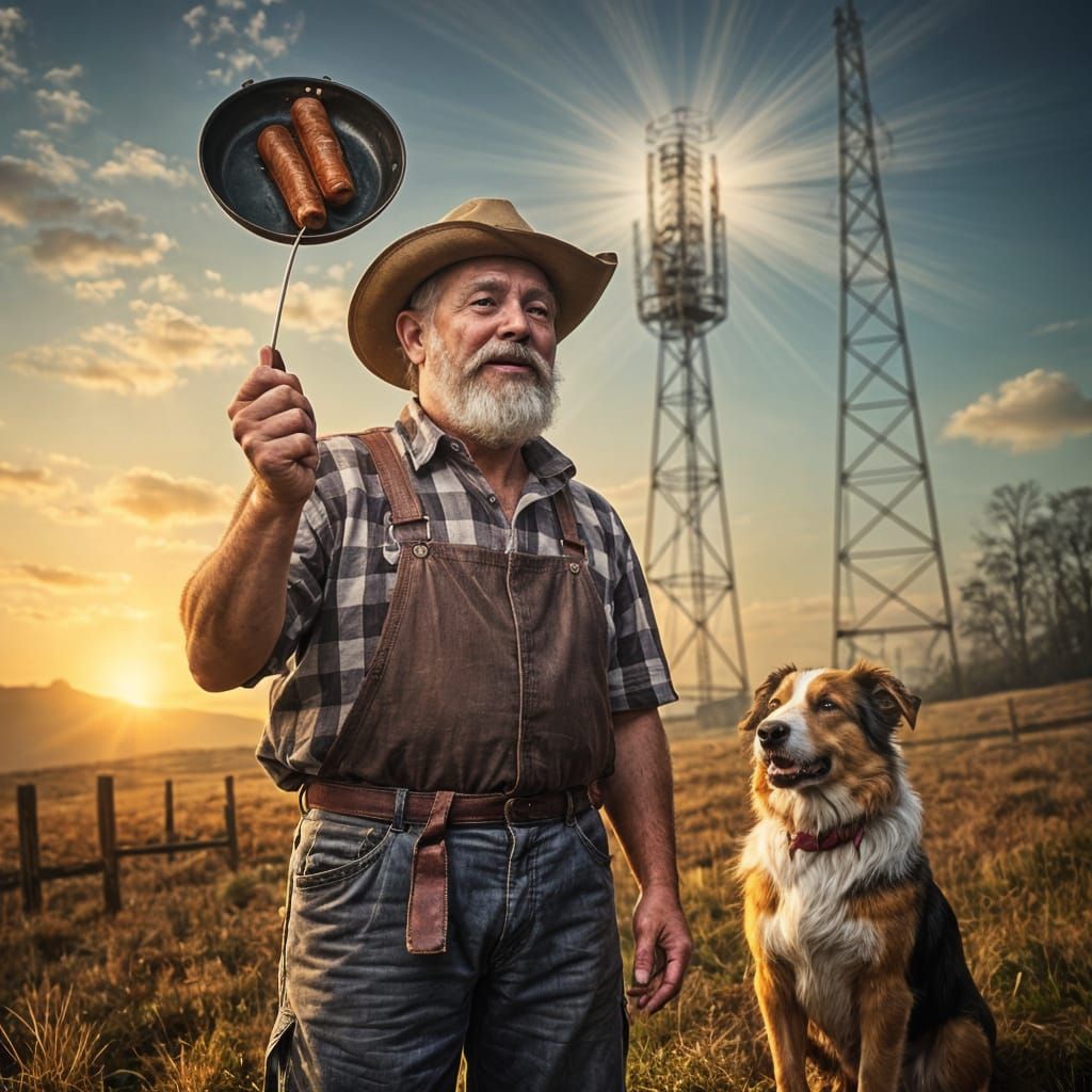 Farmer's Sizzling Breakfast Near 5G Tower
