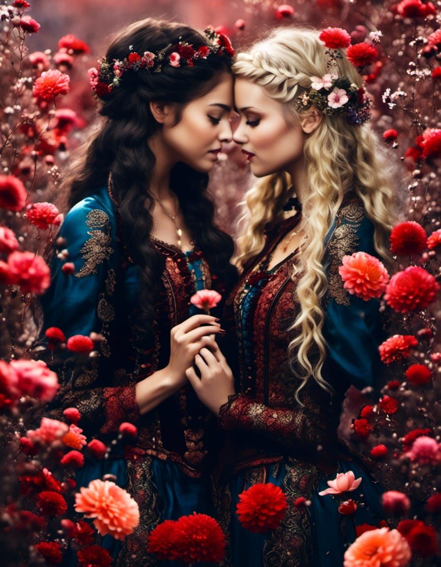 Vixyna and FizzyElf's Whimsical Friendship in Folklore Style