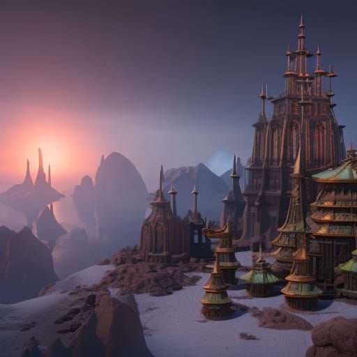 Surreal 2023 Buffet Scene in Deeply Detailed Fantasy Style