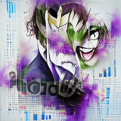 The Joker Anime Art Poster in a Neon-Lit Comic Book Style