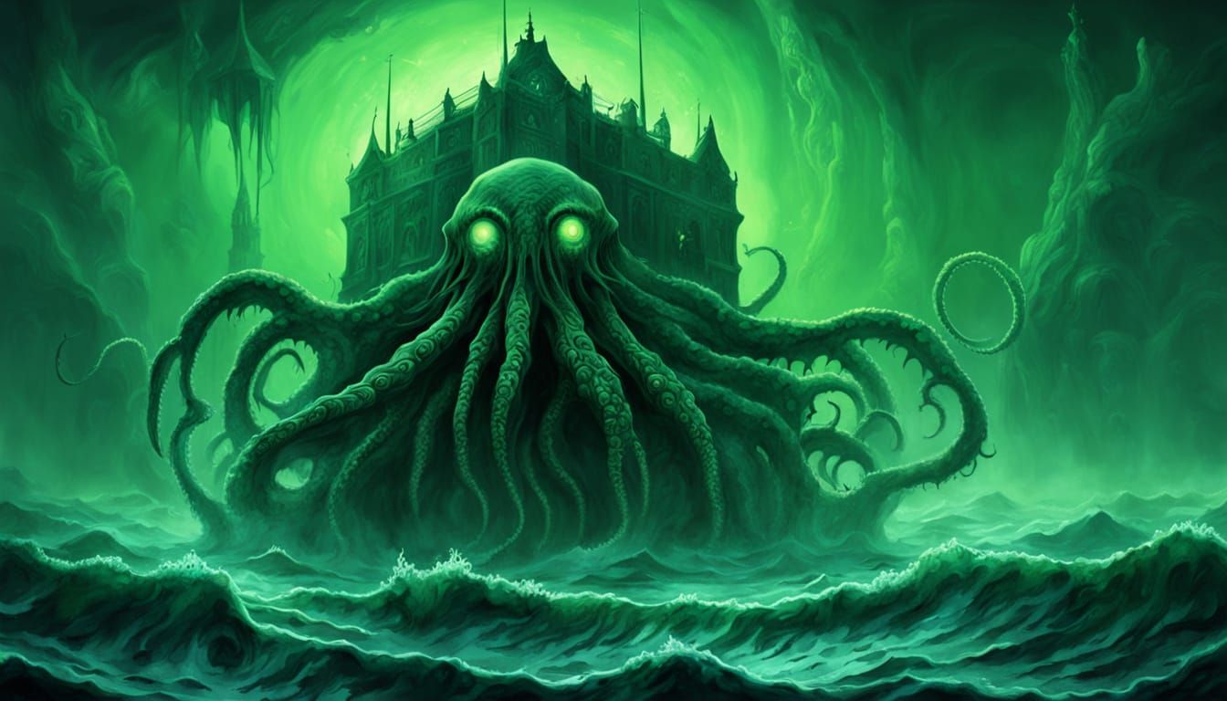 Cthulhu Rises from the Abyss in Grotesque, Gothic Splendor