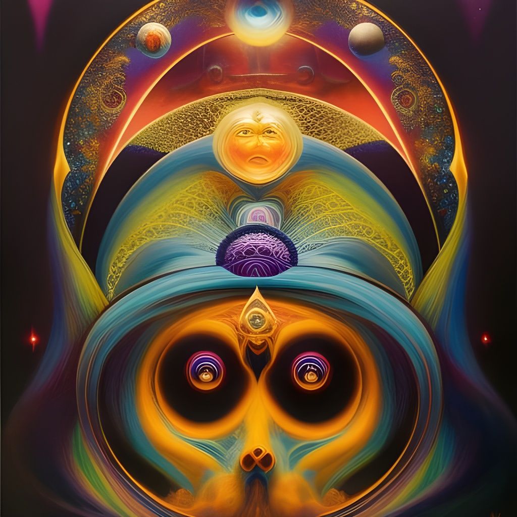 Ethereal Cosmic Scene in Whimsical Rococo Style