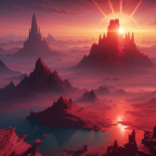 Surreal Pink Sun Radiates Vibrant Energy