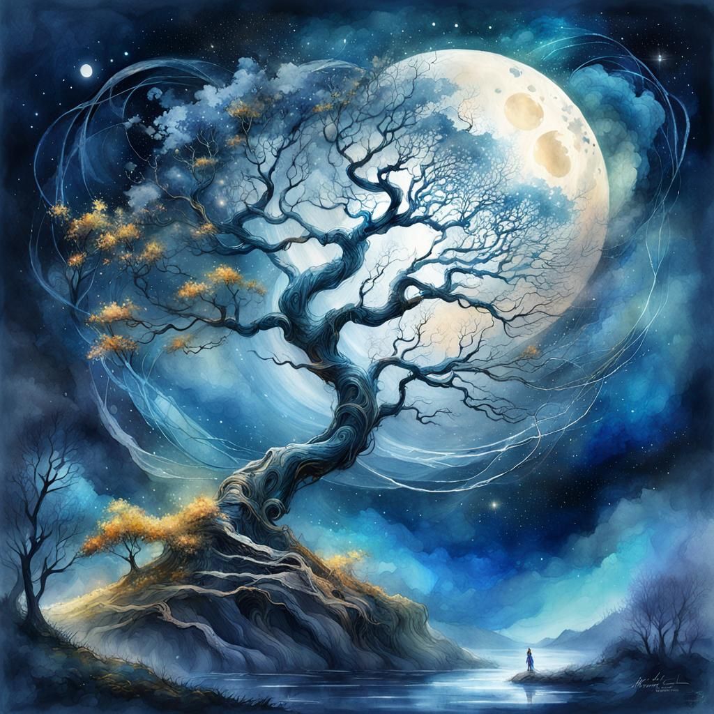 In a mystic moon night