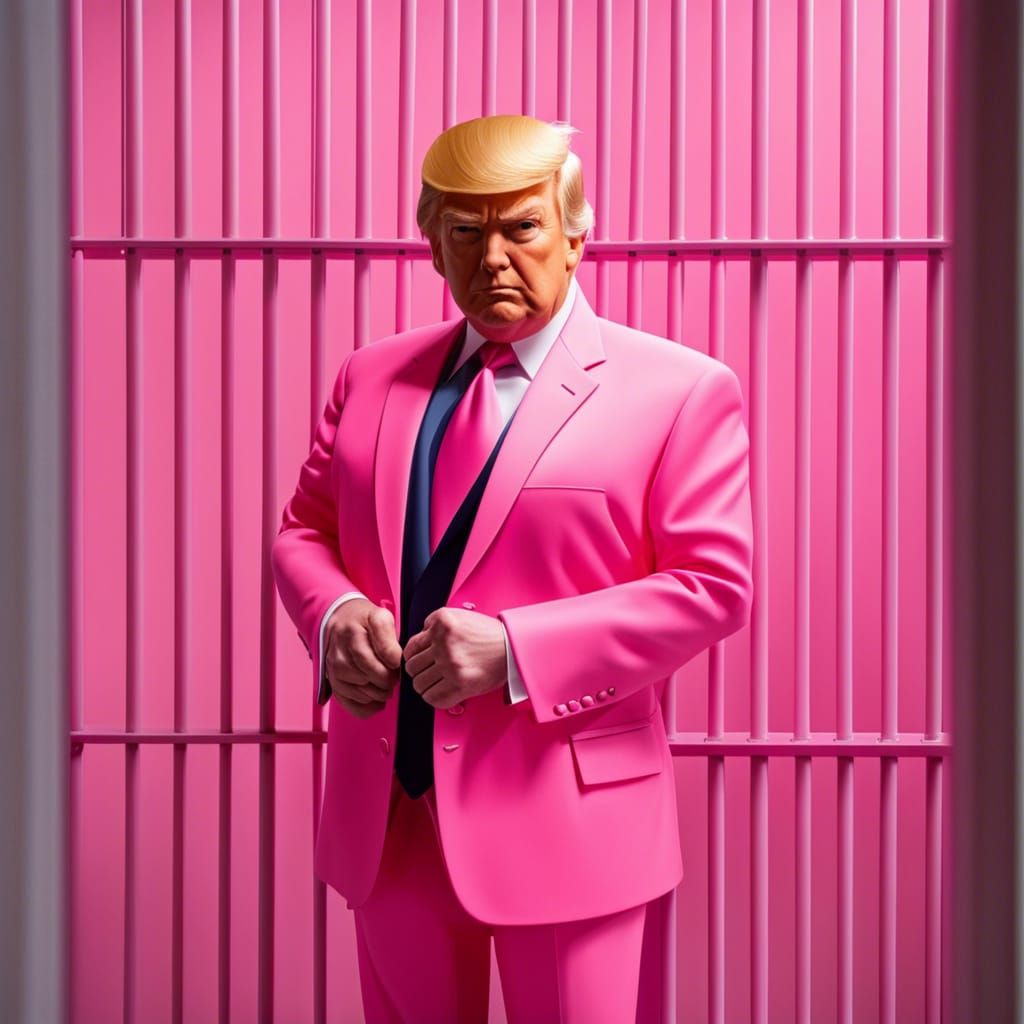 Donald Trump Imprisoned in Barbie Fashion