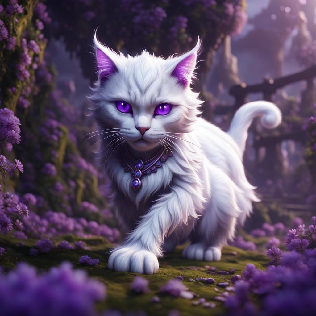 Surreal Feline Fantasy in Deep, Vibrant Colors