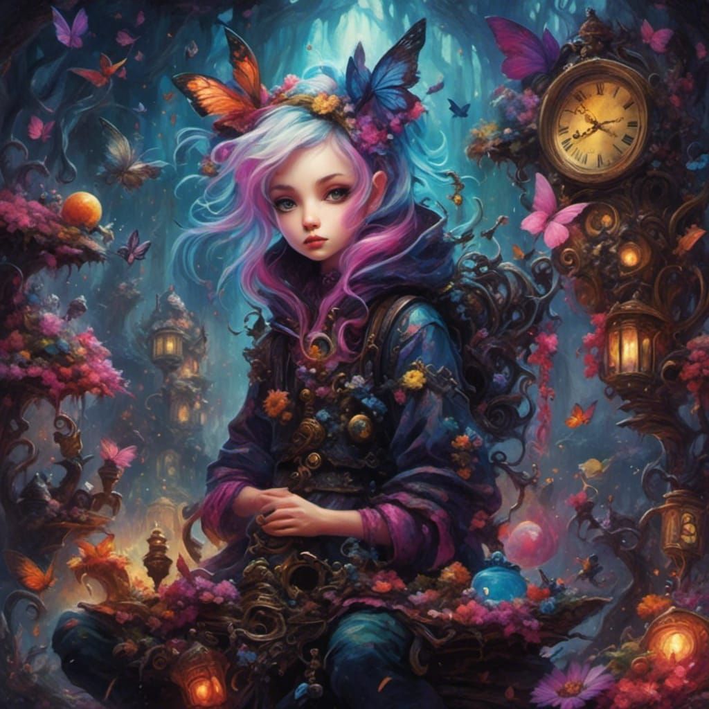 Dark Surreal Fairy in Fizzycore Colors