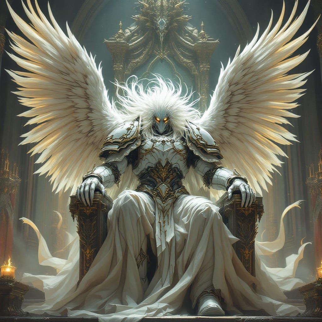 Winged Primarch in Gothic Warhammer 40k Throne