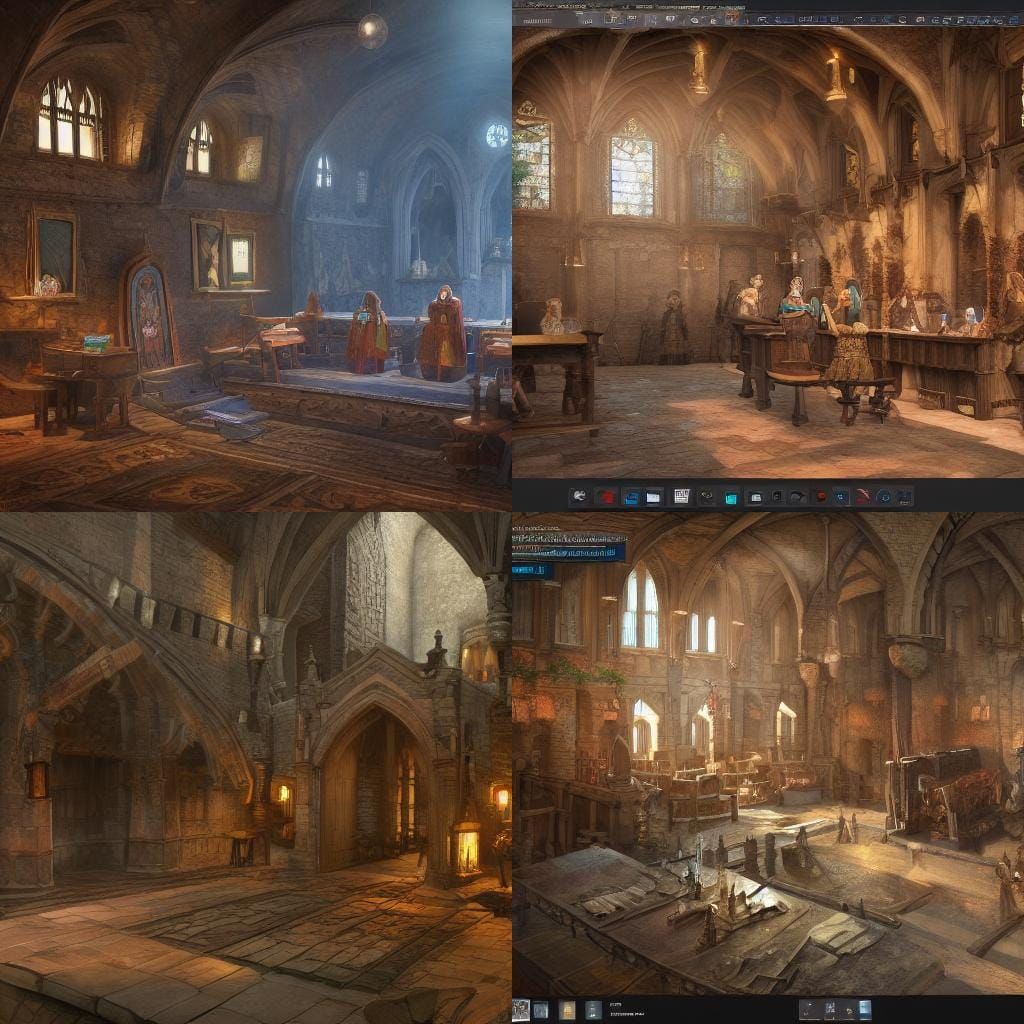 Epic Fantasy Guild Hall in Vivid Color