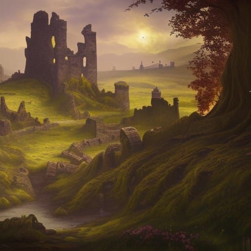 Ruined Castle on Purple Moors: Renaissance Art