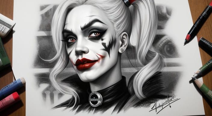 Harley Quinn and the Joker in a Post-Apocalyptic Arcade