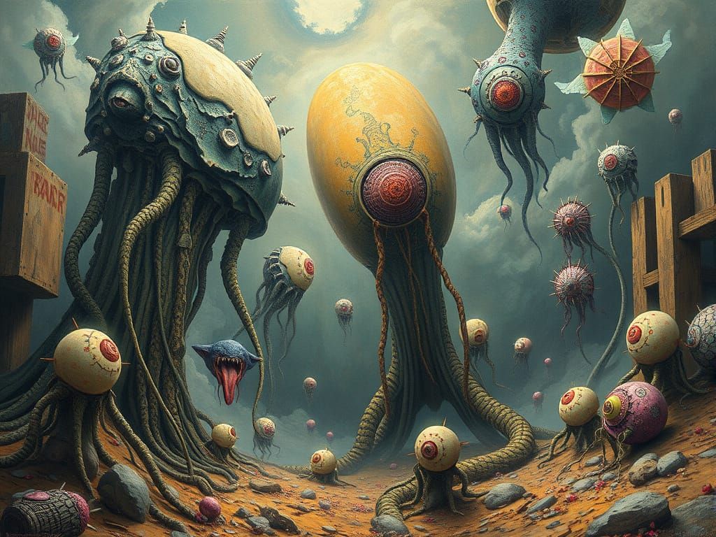 Abstract Surreal Lifeforms Generated by AI