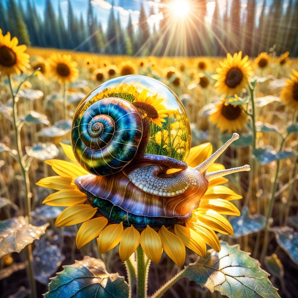 Sunflower glass snail