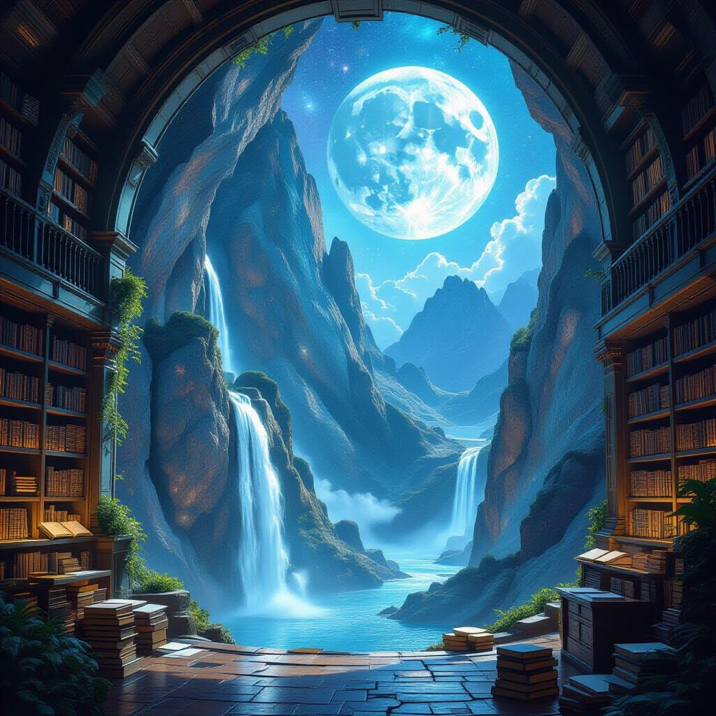 Ancient Mountain Library of Moonlight and Starlight