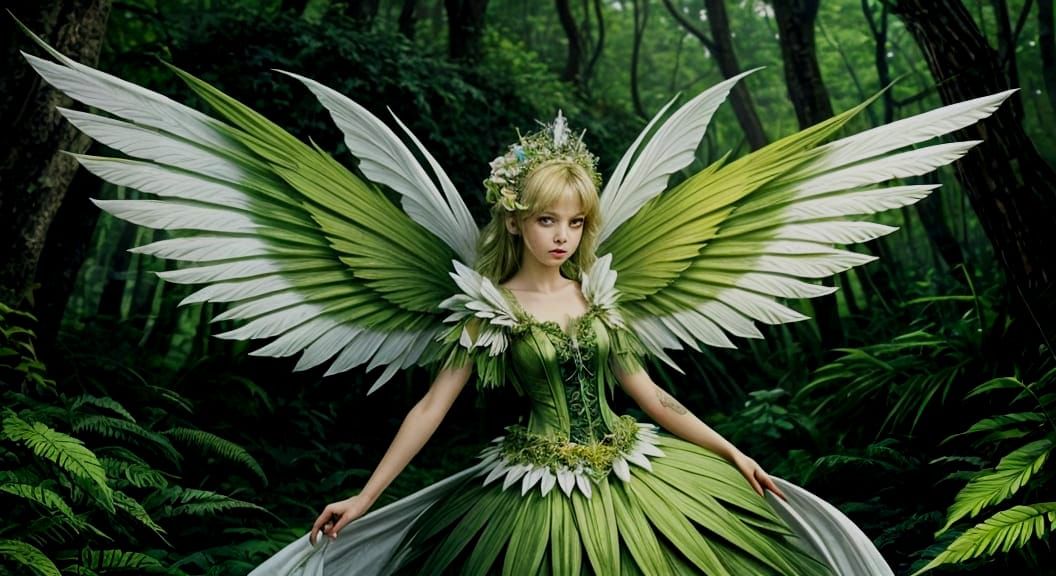 Surreal Forest Goddess Takes Flight