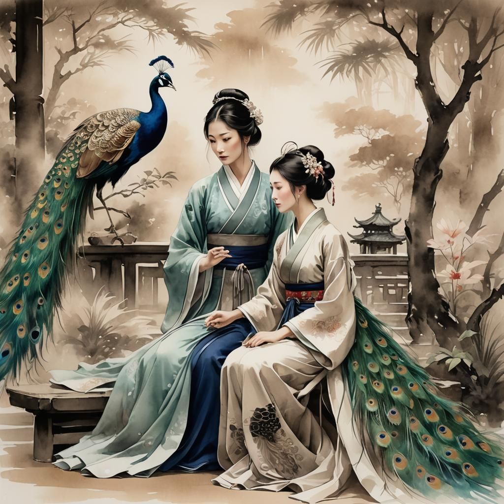 Chinese Princess in Elegant Pavillion