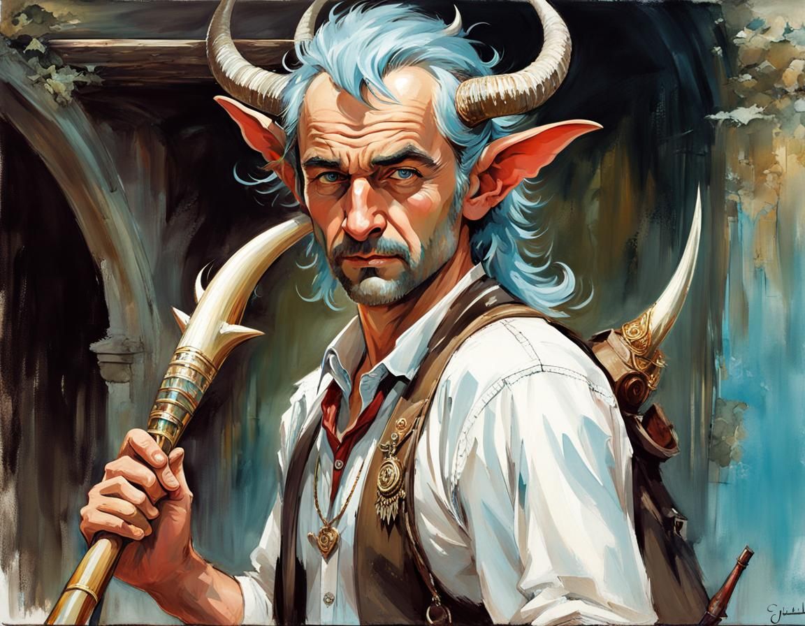 Confident Dark Fantasy Elf in 1960s Gangster Attire