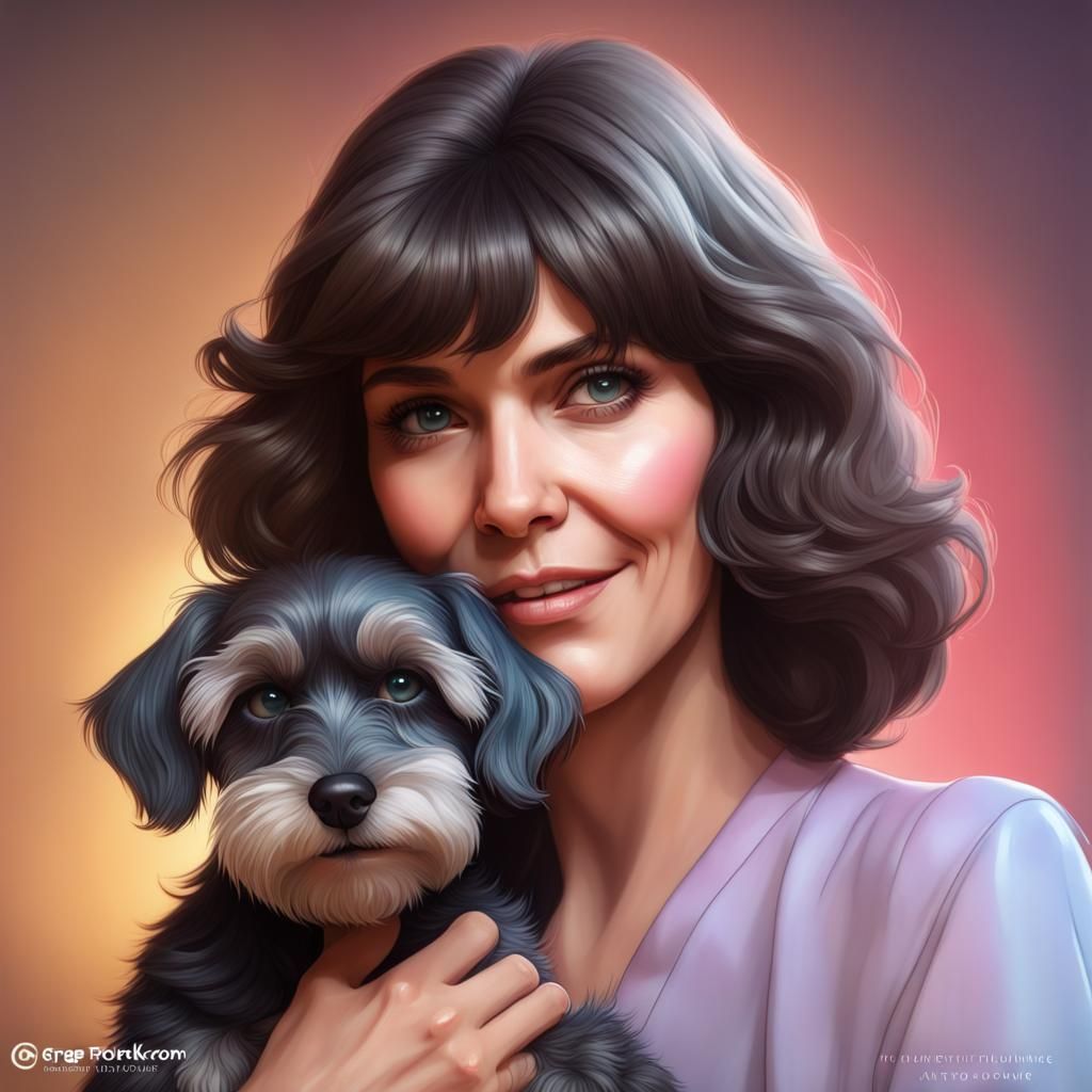Hyper Realistic Portrait of Karen Carpenter with Miniature S...