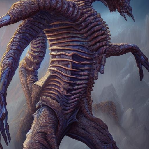 Fantastical Human Spine in Detailed Matte Painting