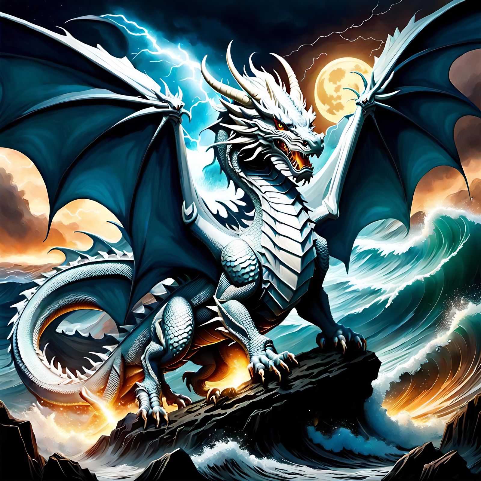 The dragon's roar echoes tales of wonder and might.