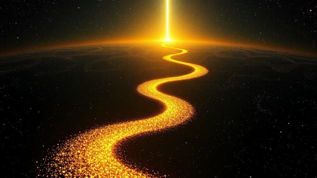 Ethereal Golden Pathway to Celestial Destiny